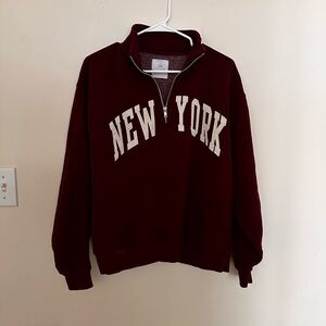 3/$30 ✨ Maroon New York Quarter-Zip Sweatshirt